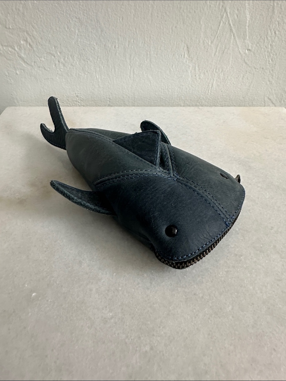 Kids Whale Pencil Pouch in Dark Blue